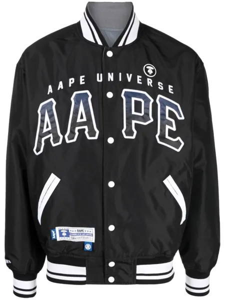 Бомбер с нашивкой-логотипом AAPE BY *A BATHING APE, черный