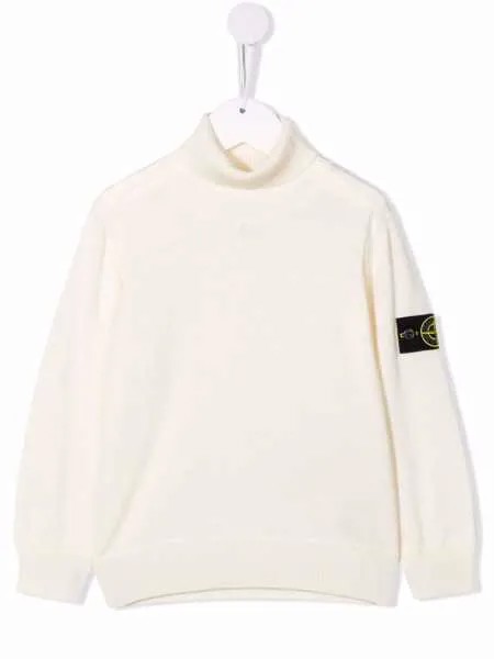 Stone Island Junior шерстяной джемпер с высоким воротником
