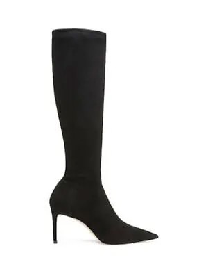 STUART WEITZMAN Женские черные кожаные ботинки Coolboot с острым носком на шпильке 7,5 м