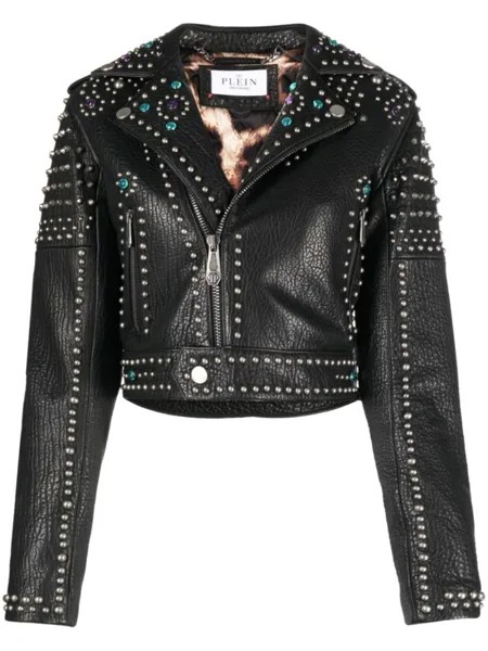 Philipp Plein байкерская куртка с заклепками, черный