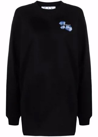 Off-White платье-толстовка с цветочным логотипом