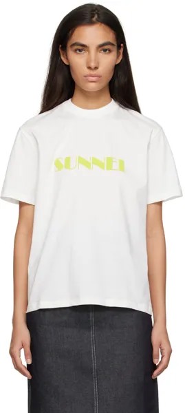 Белая футболка с принтом SUNNEI