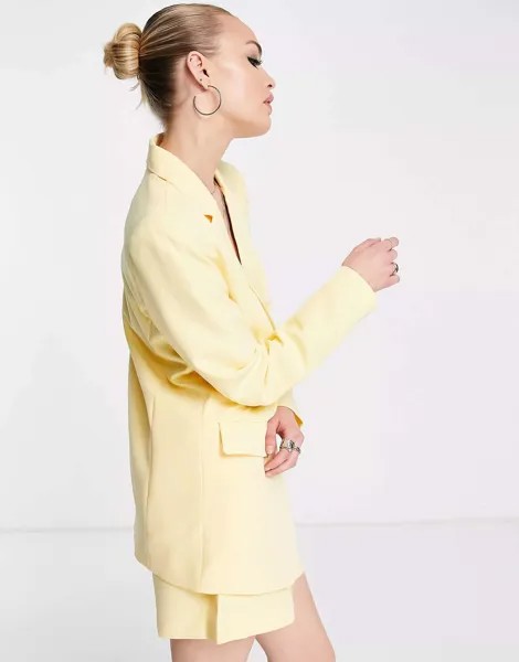 Лимонный костюмный пиджак Vila