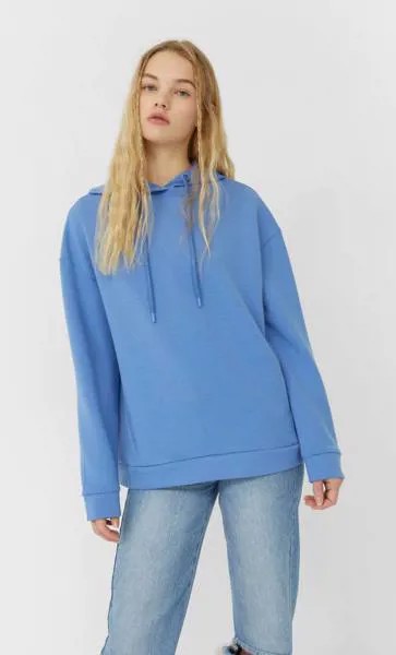 Stradivarius Базовое Худи Синий M