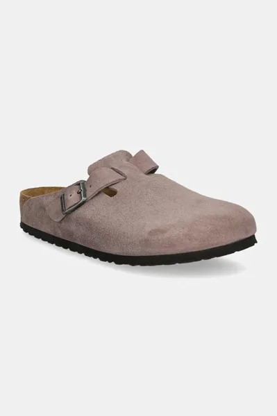 Замшевые шлепанцы Boston Birkenstock, фиолетовый