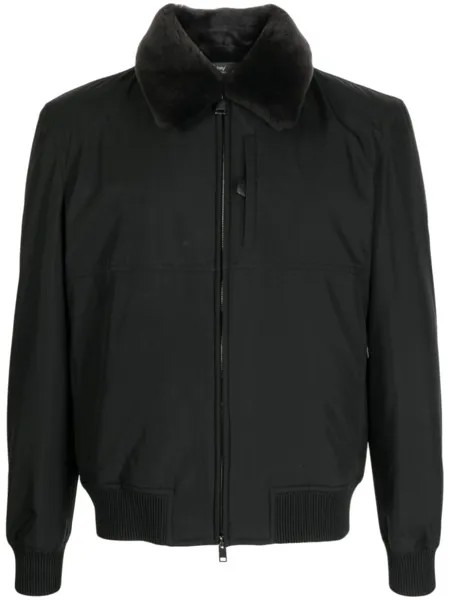 Бомбер с контрастным воротником Brioni, черный
