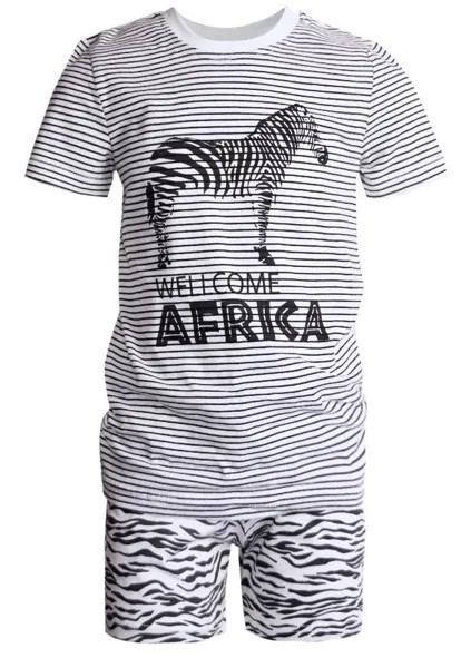 Пижама НОАТЕКС+ для девочки: футболка и шорты, черно-белая