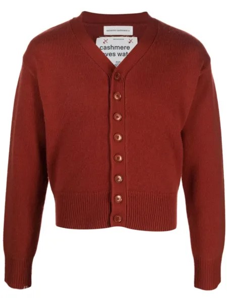 Extreme cashmere кашемировый кардиган Clover в рубчик, оранжевый
