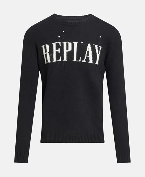 Джемпер с длинными рукавами Replay, черный