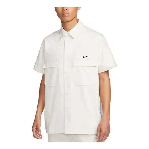 Куртка Nike Life Woven Military Short-Sleeve Button-Down Shirt 'White', белый