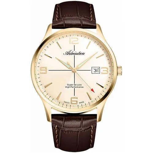 Наручные часы Adriatica Vintage Adriatica Vintage A8331.1251Q, желтый, коричневый