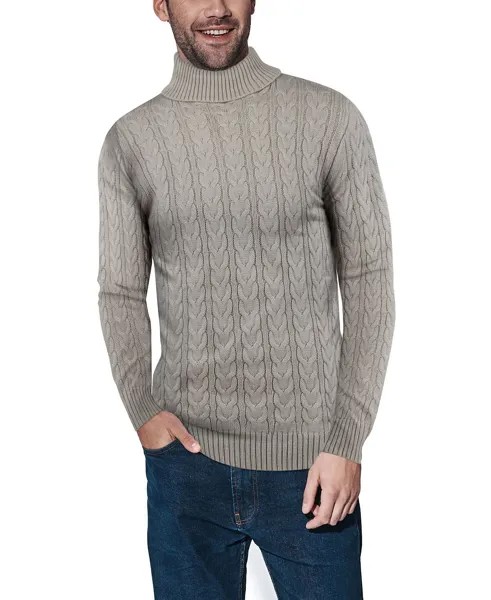 Мужской свитер вязания косами с круглым вырезом X-Ray
