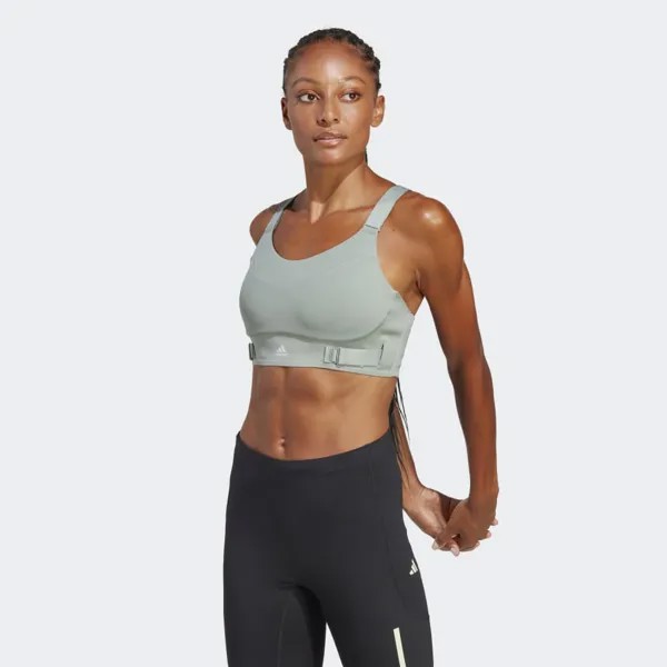 Спортивный бюстгальтер Adidas Fastimpact Luxe Run High-Support Bra, Зеленый