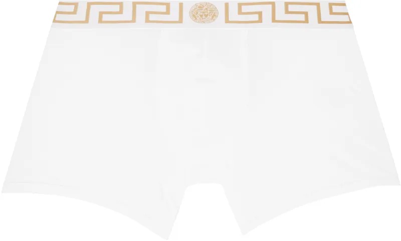 Белые боксеры с каймой греческого цвета Versace Underwear, цвет White