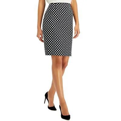 Женская черно-белая офисная юбка-карандаш выше колена в горошек Kasper Petites 2P BHFO 1044