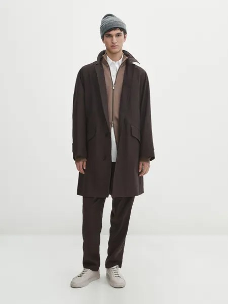 Трикотажный кардиган milano с вырезом и молнией Massimo Dutti, песочный