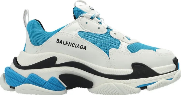 Кроссовки Balenciaga Triple S Sneaker White Carib Blue, синий