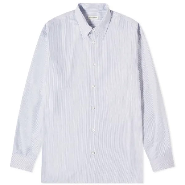 Рубашка Dries Van Noten Croom Stripe Poplin, синий