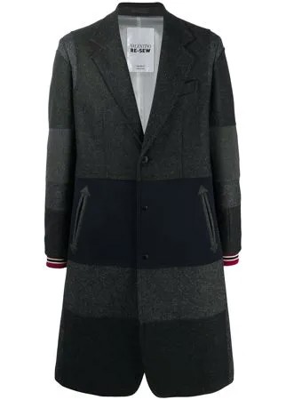 Valentino однобортное пальто в горизонтальную полоску