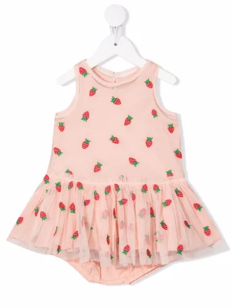 Stella McCartney Kids платье с оборками и принтом