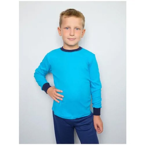 Пижама для мальчика синего цвета из свитшота и брюк 74961-МС22 30/116