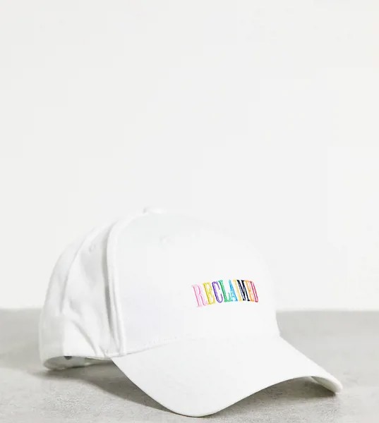 Белая кепка с вышивкой в цветах радуги Reclaimed Vintage Inspired-Белый