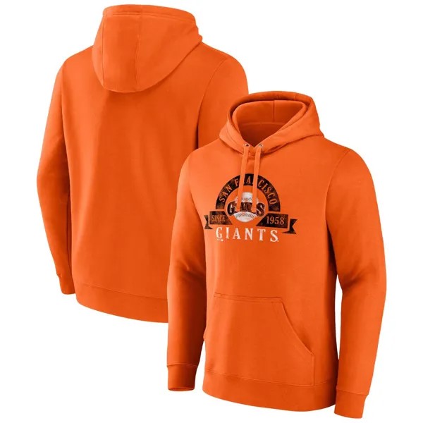 Мужской пуловер с капюшоном Majestic Orange San Francisco Giants Utility