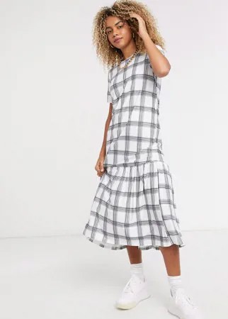 Свободное платье миди в клетку Urban Threads-Многоцветный