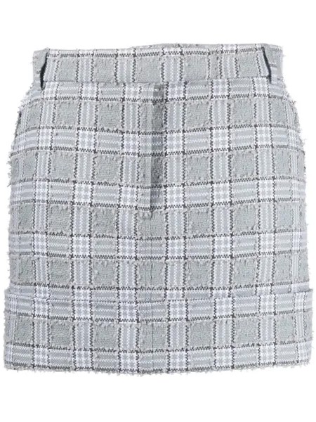 Мини-юбка в клетку Thom Browne, серый