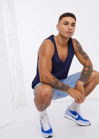 Темно-синяя майка ASOS DESIGN-Темно-синий