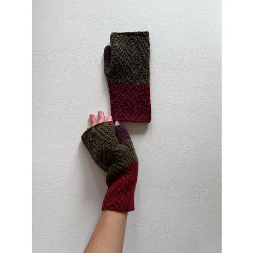 Митенки My Woolens, демисезон/зима, размер 18, хаки