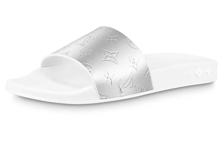 Шлепанцы мужские серебряные Louis Vuitton