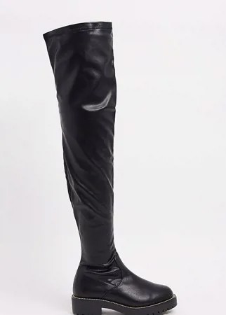 Черные сапоги для широкой стопы ASOS DESIGN-Черный цвет