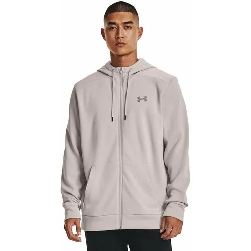 Толстовка спортивная Under Armour Armour Fleece Fz Hoodie, размер MD, , серый/белый
