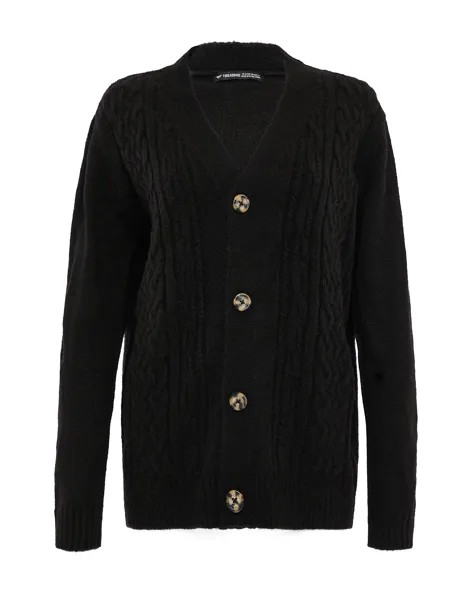 Кардиган Threadbare Strickjacke THB Tanzanite Cable Button Up Black, черный