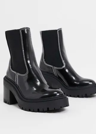 Черные ботинки челси на массивной подошве ASOS DESIGN-Черный цвет