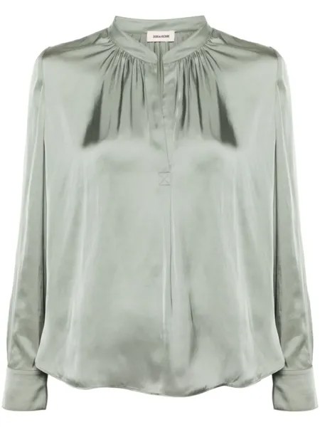 Zadig&Voltaire атласная блузка Tink, зеленый