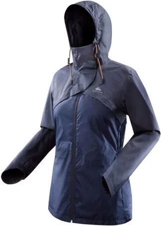 Куртка водонепроницаемая для походов на природе женская NH500 Imper QUECHUA Х Decathlon Насыщенный Тёмно-Бирюзовый M