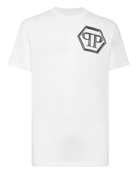 Футболка с круглым вырезом SS Шестиугольник Philipp Plein, цвет White / Black
