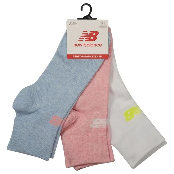 Носки New Balance Performance Cotton Flat Knit Ankle 3 шт, разноцветный
