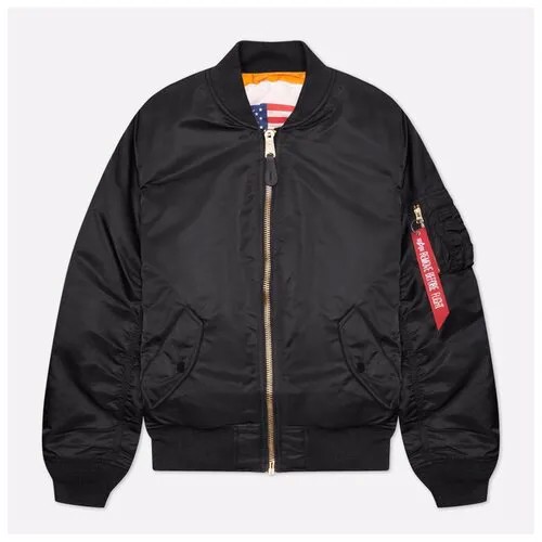 Бомбер ALPHA INDUSTRIES, демисезон/зима, карманы, подкладка, размер M, черный