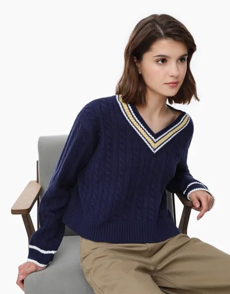 Пуловер женский Gloria Jeans GSW006115 синий M (44-46)