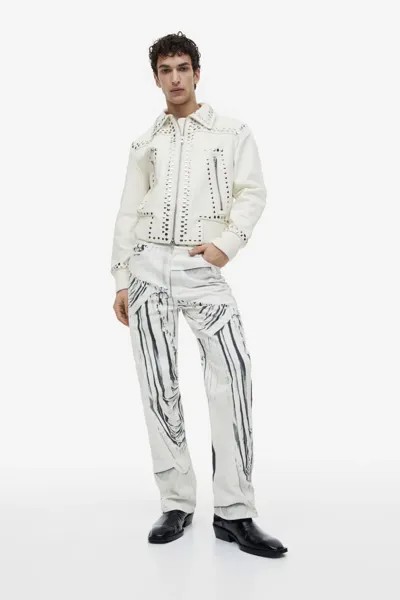 Джинсы с принтом H&M, белый