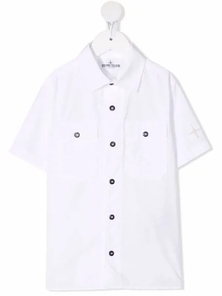 Stone Island Junior рубашка поло с вышитым логотипом