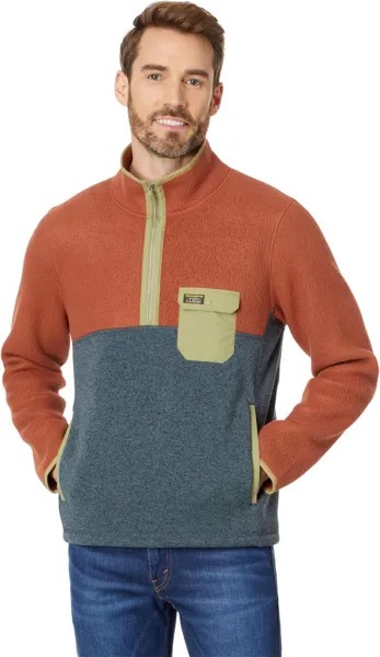 Куртка Sweater Fleece Sherpa Hybrid Pullover L.L.Bean, цвет Warm Umber/Rangeley Blue