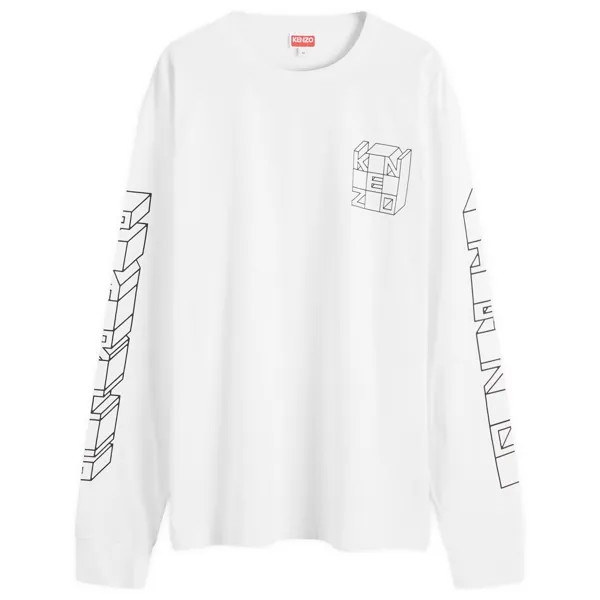 Футболка Kenzo Kube Long Sleeve T-Shirt, белый