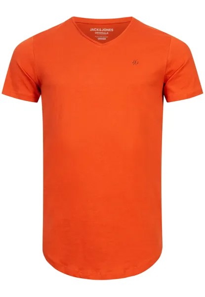 Футболка Jack & Jones Print NEWRAR TEE SS V NECK, цвет Burnt Ochre