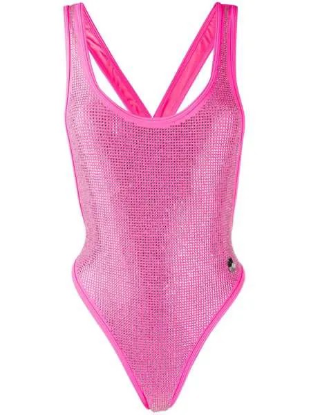Philipp Plein купальник Monokini с кристаллами