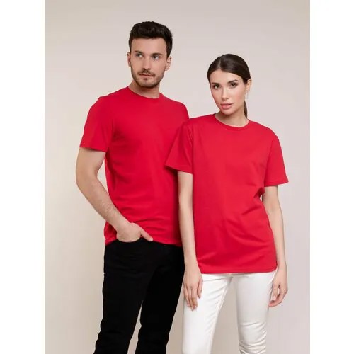 Футболка Uzcotton футболка мужская UZCOTTON однотонная базовая хлопковая, размер 64-66\5XL, красный