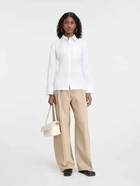 Приталенная рубашка с открытой спиной Jacquemus, белый